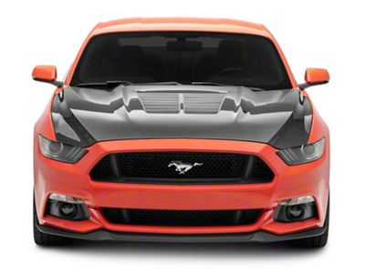 Anderson Composites Type-GT5 GT500 Style Hood; Double Sided Carbon Fiber (15-17 Mustang GT, EcoBoost, V6)