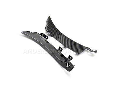 Anderson Composites Rear Splash Guards; Carbon Fiber (15-20 Mustang GT350)