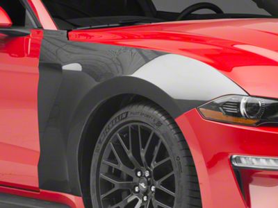 Anderson Composites Type-GR GT350 Style Front Fenders; Carbon Fiber (18-23 Mustang GT, EcoBoost)