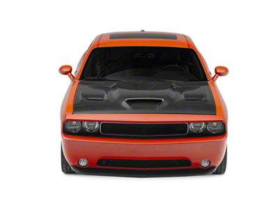 Anderson Composites Type-OE Hellcat Style Hood; Carbon Fiber (08-23 Challenger)