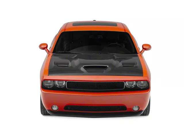 Anderson Composites Type-OE Hellcat Style Hood; Carbon Fiber (08-23 Challenger)