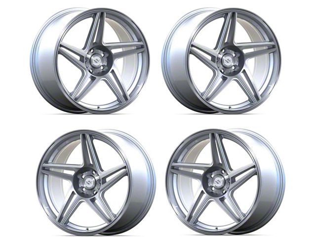 Anovia Wheels Carrier Brushed Silver 4-Wheel Kit; 18x8.5 (05-09 Mustang GT, V6)