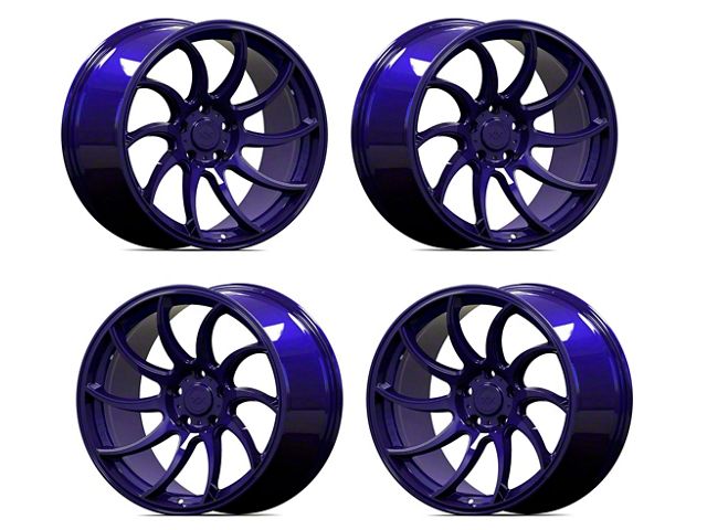 Anovia Wheels Night Picasa Blue 4-Wheel Kit; 18x8.5 (05-09 Mustang GT, V6)