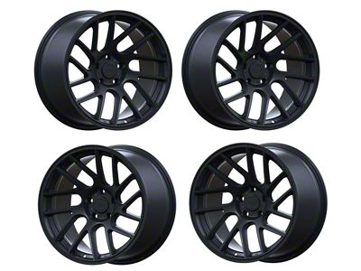 Anovia Wheels Elder Raven Satin Black 4-Wheel Kit; 19x9.5 (10-14 Mustang)