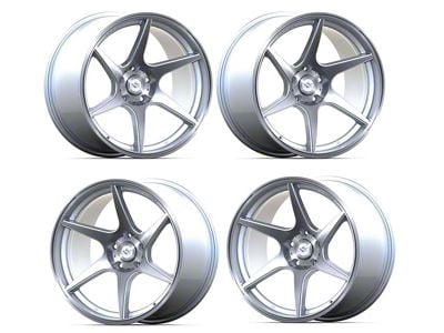 Anovia Wheels Titan Brushed Silver 4-Wheel Kit; 18x8.5 (10-14 Mustang GT w/o Performance Pack, V6)