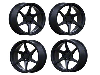 Anovia Wheels Titan Raven Satin Black 4-Wheel Kit; 18x8.5 (10-14 Mustang GT w/o Performance Pack, V6)