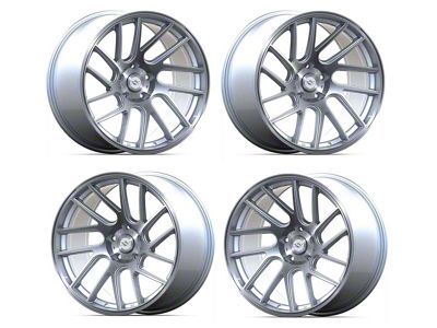 Anovia Wheels Staggered Elder Brushed Silver 4-Wheel Kit; 18x9.5/10.5 (94-98 Mustang)