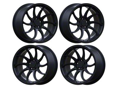 Anovia Wheels Night Raven Satin Black 4-Wheel Kit; 18x8.5; 35mm Offset (94-98 Mustang)