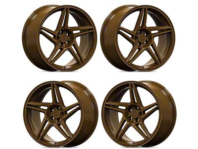 Anovia Wheels Staggered Carrier Rodin Bronze 4-Wheel Kit 18x8.5/18x9.5; 35mm Offset (10-14 Mustang GT w/o Performance Pack, V6)