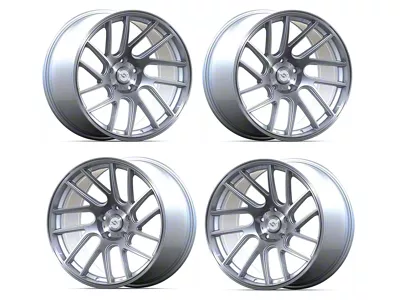 Anovia Wheels Staggered Elder Brushed Silver 4-Wheel Kit; 18x9.5/10.5 (99-04 Mustang)