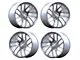 Anovia Wheels Staggered Elder Brushed Silver 4-Wheel Kit; 18x9.5/10.5 (99-04 Mustang)