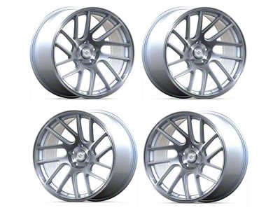 Anovia Wheels Elder Brushed Silver 4-Wheel Kit; 18x9.5; 35mm Offset (15-23 Mustang EcoBoost w/o Performance Pack, V6)