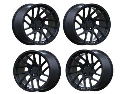 Anovia Wheels Elder Raven Satin Black 4-Wheel Kit; 19x9.5; 15mm Offset (15-23 Mustang GT, EcoBoost, V6)