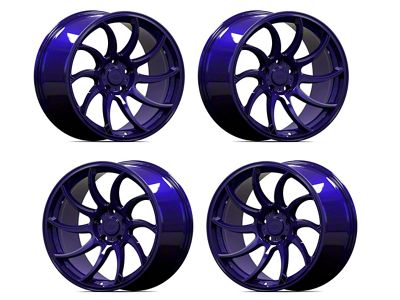 Anovia Wheels Staggered Night Picasa Blue 4-Wheel Kit; 18x8.5/18x9.5; 35mm Offset (10-14 Mustang GT w/o Performance Pack, V6)