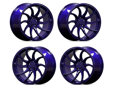 Anovia Wheels Staggered Night Picasa Blue 4-Wheel Kit; 18x8.5/9.5 (10-14 Mustang GT w/o Performance Pack, V6)