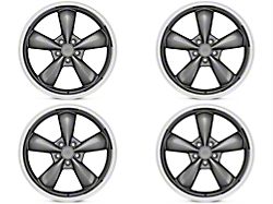 Staggered Deep Dish Bullitt Anthracite 4-Wheel Kit; 20x8.5/20x10; 38mm Offset (05-09 Mustang GT, V6)