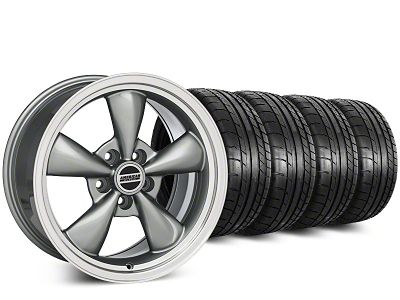 Staggered Deep Dish Bullitt Anthracite Wheel and Mickey Thompson Tire Kit; 20-Inch (15-23 Mustang EcoBoost w/o Performance Pack, V6)
