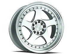 Aodhan AH01 Silver with Machined Face Wheel; 17x9; 25mm Offset (05-09 Mustang GT, V6)