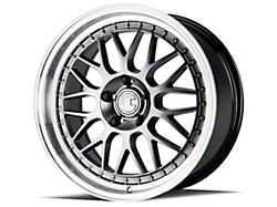 Aodhan AH02 Hyper Black with Machined Lip Wheel; 18x8.5; 35mm Offset (05-09 Mustang GT, V6)