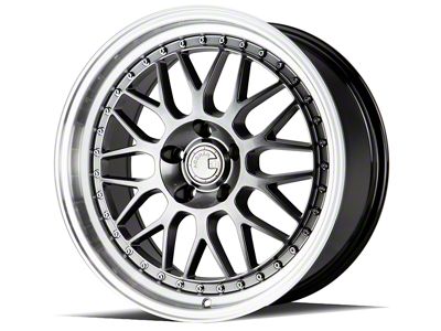 Aodhan AH02 Hyper Black with Machined Lip Wheel; 19x8.5; 35mm Offset (05-09 Mustang)