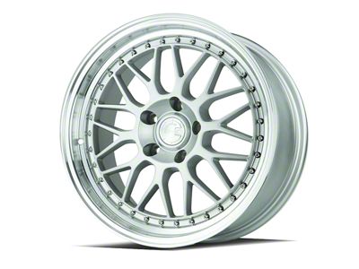 Aodhan AH02 Silver with Machined Lip Wheel; 18x8.5; 35mm Offset (05-09 Mustang GT, V6)