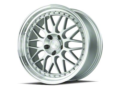 Aodhan AH02 Silver with Machined Lip Wheel; 18x9.5; 30mm Offset (05-09 Mustang)