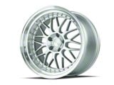 Aodhan AH02 Silver with Machined Lip Wheel; Rear Only; 19x11; 22mm Offset (05-09 Mustang)