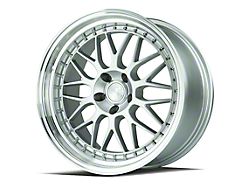 Aodhan AH02 Silver with Machined Lip Wheel; Rear Only; 19x9.5; 22mm Offset (05-09 Mustang)