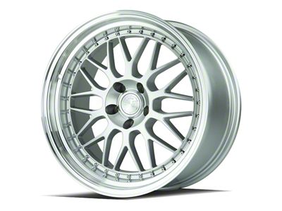 Aodhan AH02 Silver with Machined Lip Wheel; Rear Only; 19x9.5; 22mm Offset (05-09 Mustang)