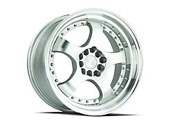Aodhan AH03 Silver with Machined Face Wheel; 17x9; 25mm Offset (05-09 Mustang GT, V6)