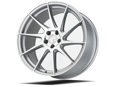 Aodhan AH09 Gloss Silver Machined Face Wheel; Passenger Side; 18x8.5; 35mm Offset (05-09 Mustang GT, V6)