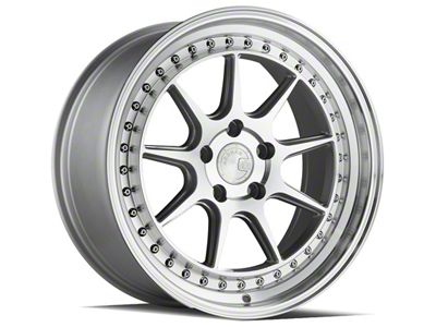 Aodhan DS-X Silver with Machine Face Wheel; 18x8.5; 35mm Offset (05-09 Mustang GT, V6)