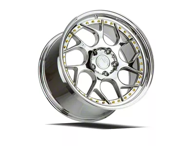 Aodhan DS01 Vacuum Chrome with Gold Rivets Wheel; 18x8.5; 35mm Offset (05-09 Mustang GT, V6)