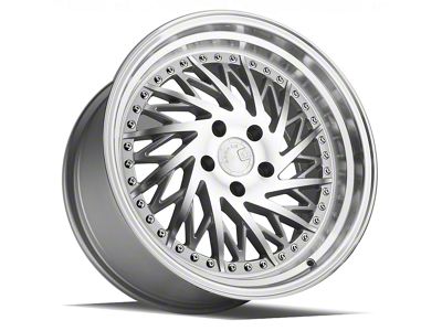 Aodhan DS03 Silver with Machined Face Wheel; Passenger Side; 18x9.5; 30mm Offset (05-09 Mustang)