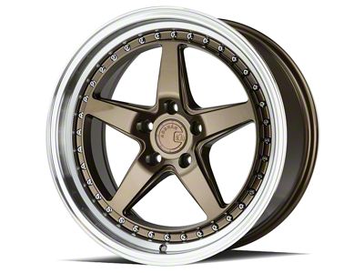 Aodhan DS05 Bronze with Machined Lip Wheel; 18x8.5; 35mm Offset (05-09 Mustang GT, V6)