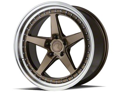 Aodhan DS05 Bronze with Machined Lip Wheel; Rear Only; 19x9.5; 15mm Offset (05-09 Mustang)