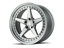Aodhan DS05 Silver with Machined Face Wheel; Rear Only; 18x9.5; 22mm Offset (05-09 Mustang)