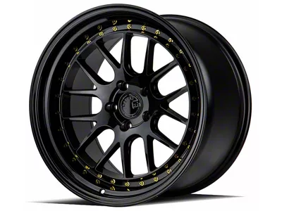Aodhan DS06 Gloss Black with Gold Rivets Wheel; Rear Only; 18x9.5; 22mm Offset (05-09 Mustang)
