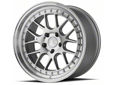 Aodhan DS06 Silver with Machined Face Wheel; Rear Only; 19x9.5; 15mm Offset (05-09 Mustang)
