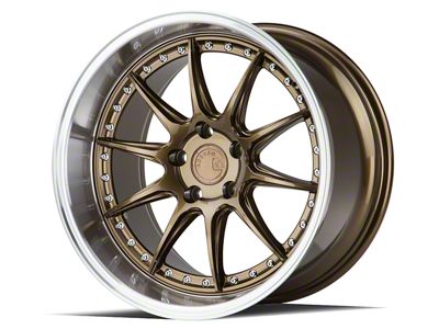 Aodhan DS07 Bronze with Machined Lip Wheel; Rear Only; 18x10.5; 22mm Offset (05-09 Mustang)
