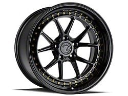 Aodhan DS08 Gloss Black with Gold Rivets Wheel; Rear Only; 18x10.5; 22mm Offset (05-09 Mustang)