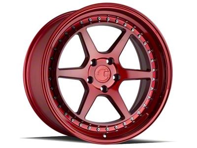 Aodhan DS09 Candy Red with Chrome Rivets Wheel; Rear Only; 19x9.5; 22mm Offset (05-09 Mustang)