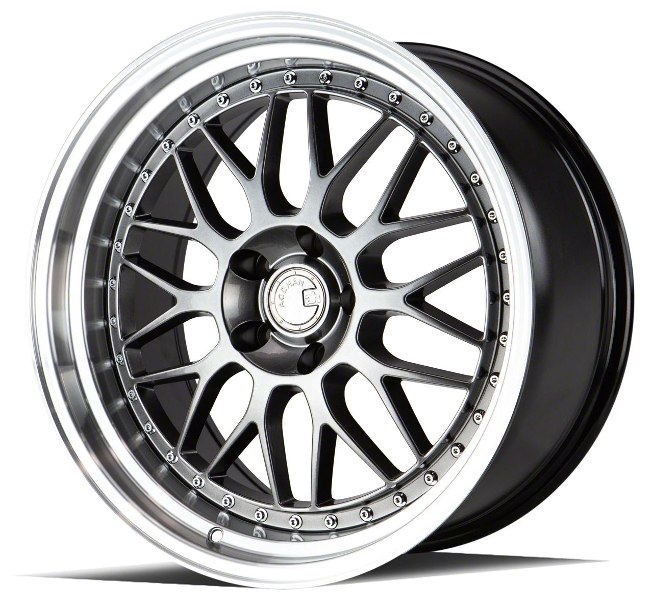 Mustang AH02 Hyper Black with Machined Lip Wheel; Rear Only; 19x9.5 ...
