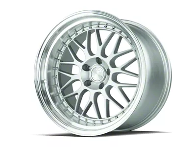 Aodhan AH02 Silver with Machined Lip Wheel; Rear Only; 19x11; 15mm Offset (10-14 Mustang)