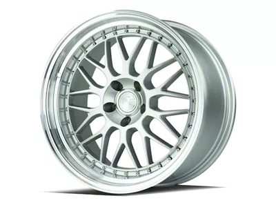 Aodhan AH02 Silver with Machined Lip Wheel; Rear Only; 19x9.5; 12mm Offset (10-14 Mustang)