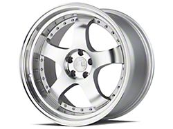 Aodhan AH03 Silver with Machined Face Wheel; 18x9.5; 30mm Offset (10-14 Mustang)