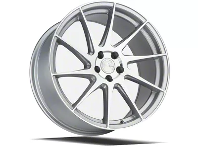 Aodhan AH09 Gloss Silver Machined Face Wheel; Driver Side; 18x8.5; 35mm Offset (10-14 Mustang GT w/o Performance Pack, V6)