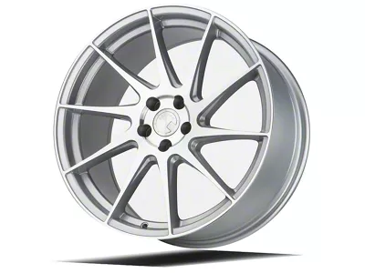 Aodhan AH09 Gloss Silver Machined Face Wheel; Passenger Side; 18x8.5; 35mm Offset (10-14 Mustang GT w/o Performance Pack, V6)