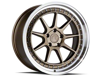 Aodhan DS-X Bronze with Machined Lip Wheel; Rear Only; 18x9.5; 15mm Offset (10-14 Mustang)