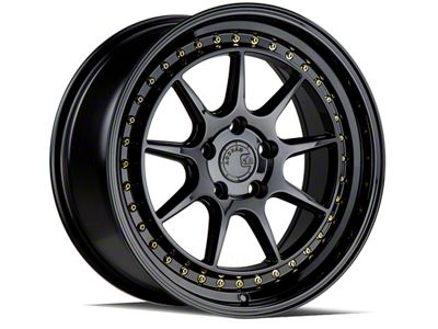 Aodhan DS-X Gloss Black with Gold Rivets Wheel; Rear Only; 18x9.5; 15mm Offset (10-14 Mustang)